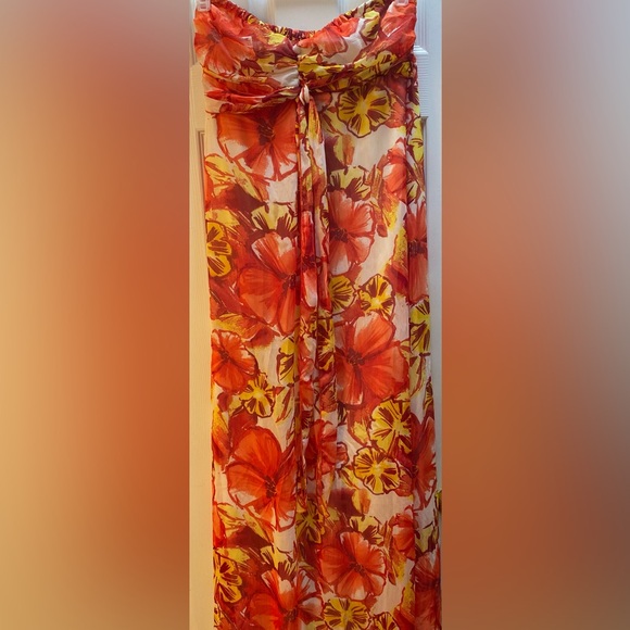 Tropical Hawaiian Floral Dress Hibiscus Maxi Dress - Picture 5 of 10